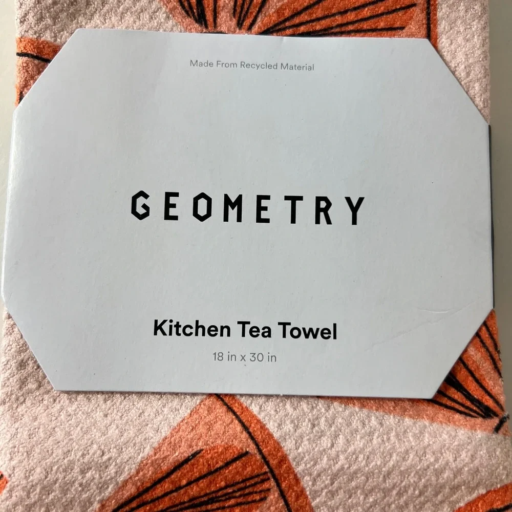 Geometry Kitchen Tea Towels Orange Slices Design Orange NWT
